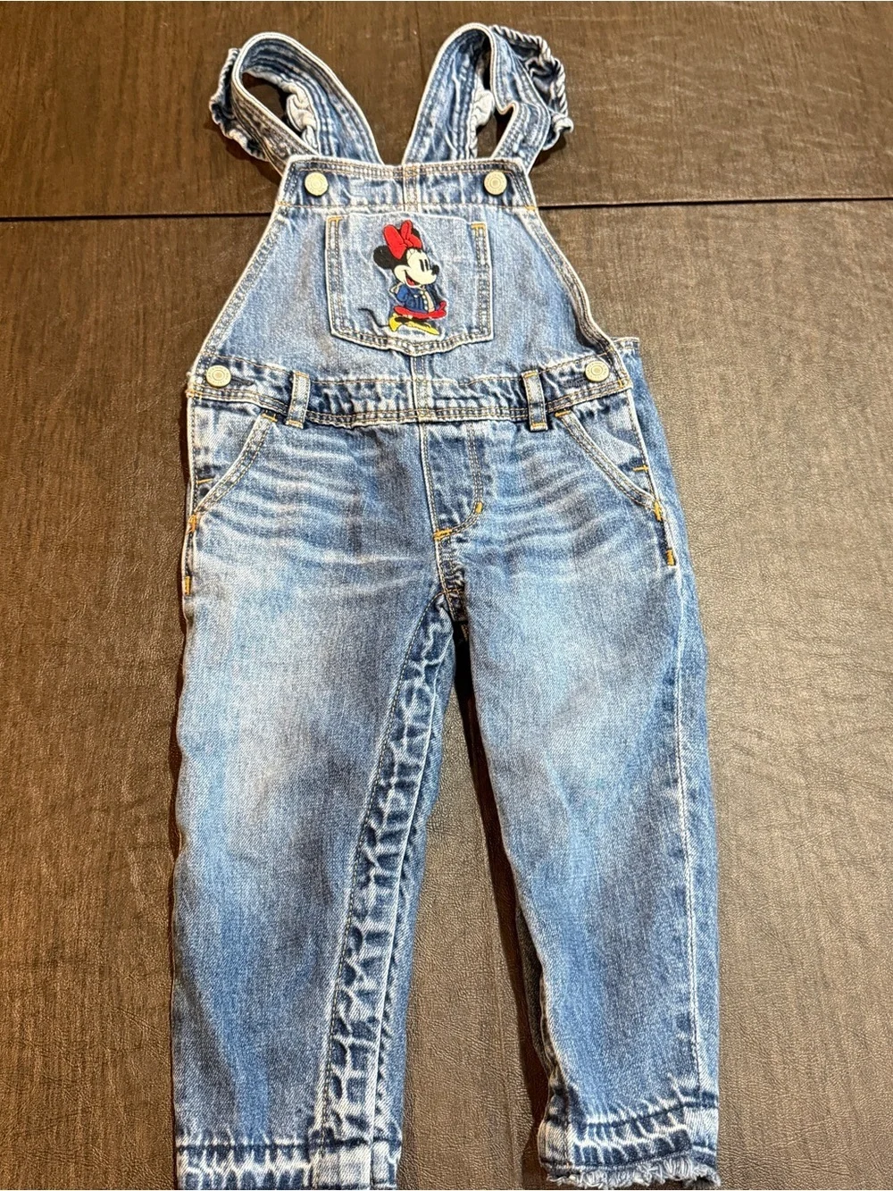 Baby Gap Kids Disney Minnie Mouse Denim Overalls Sz 3 Years